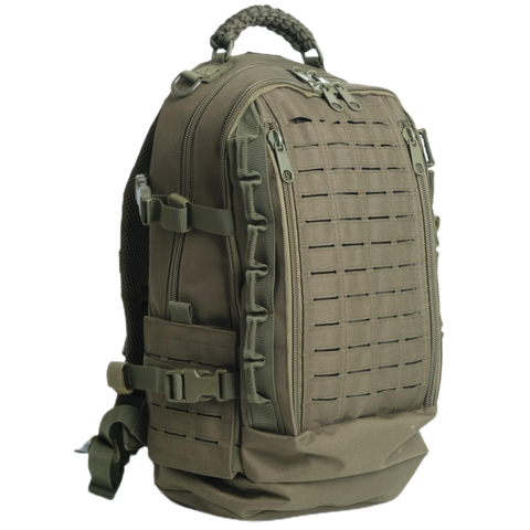 Sac à dos tactique olive imperméable découpé au laser avec système Molle 